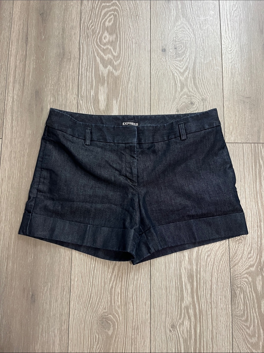 Express Blue Denim Cuffed Women's Shorts